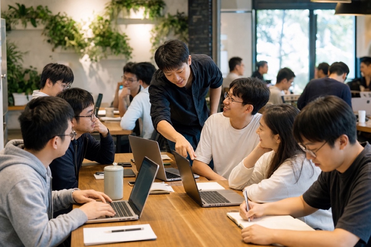 莱客 AI 老板增长训练营线下课堂现场,学员带着自己的业务在做练习