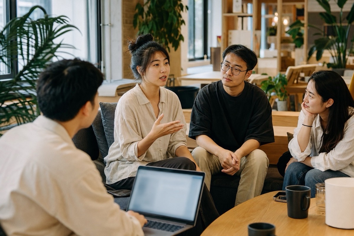 几位独立创业者围坐一桌,交流各自业务上的卡点